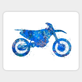 Motocross watercolor blue art Sticker